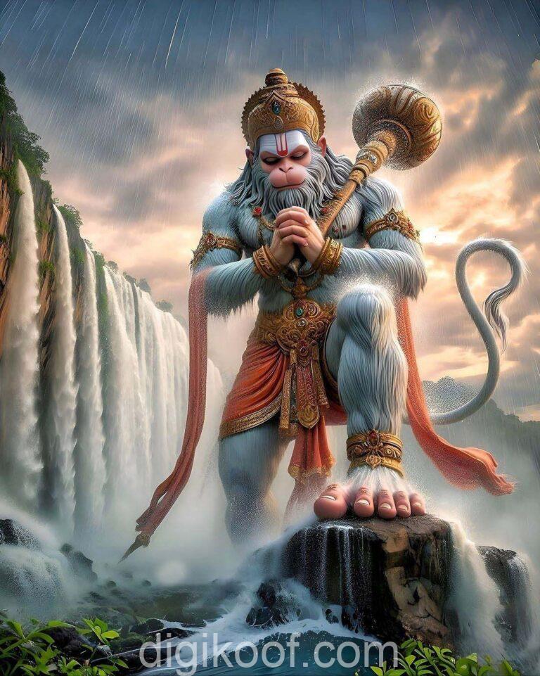 hanuman bowing lord shiv image