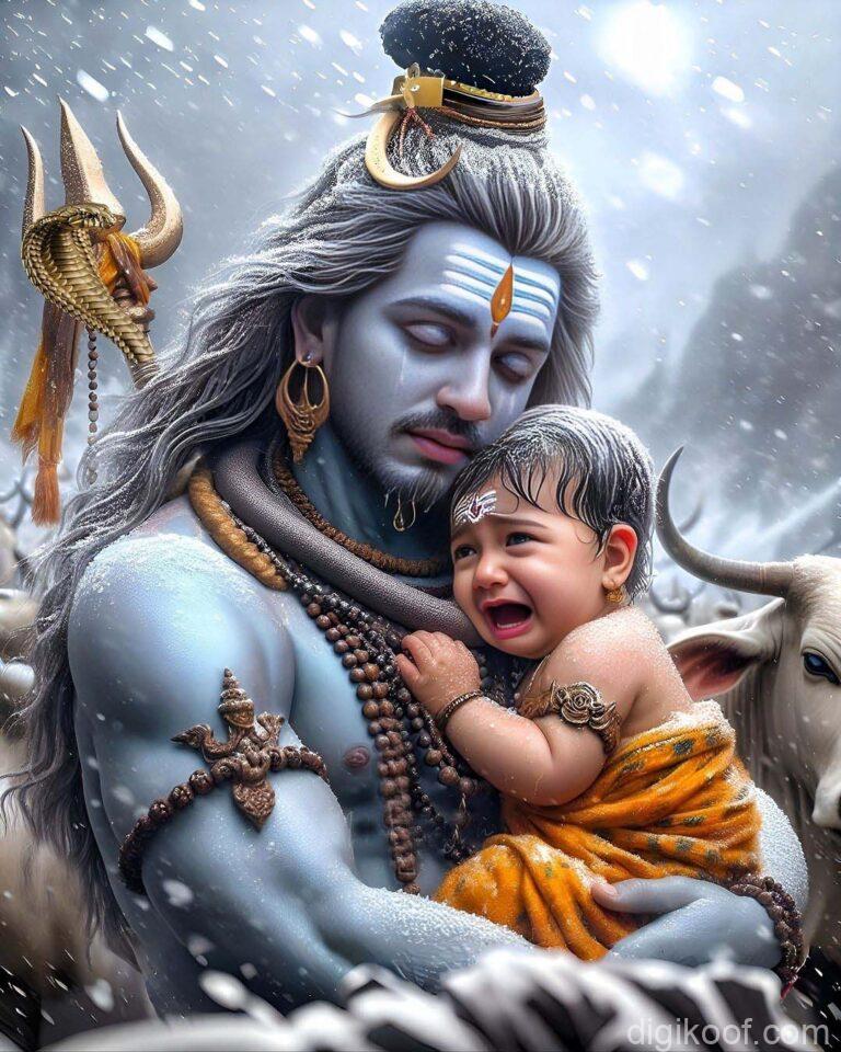 lord shiva holding crying baby free image download