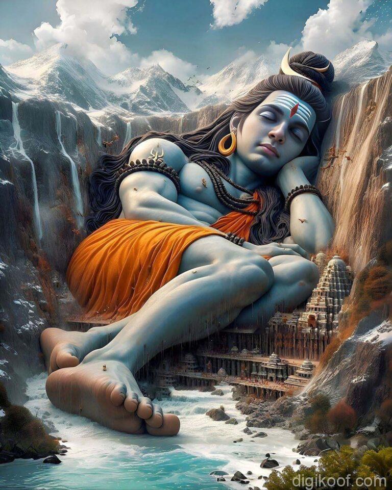 lord shiva sleeping near ocean waves image free download