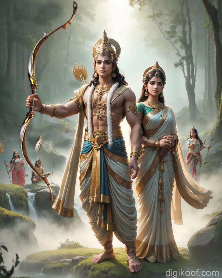 shree ram sita standing on mountain free image download