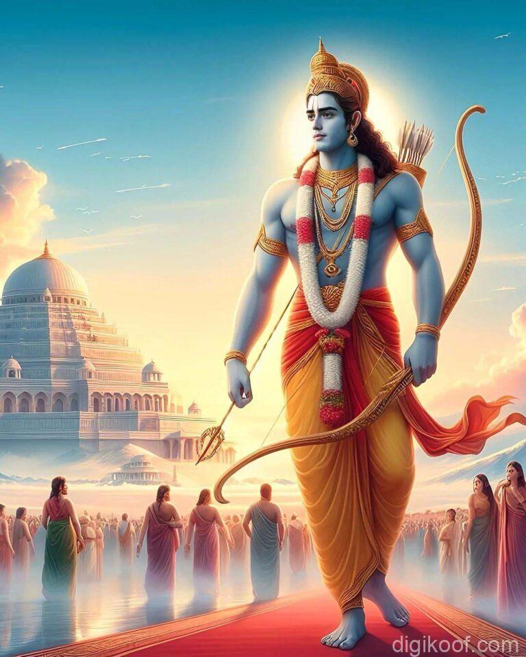 shree ram walking on ayodhya carpet free image download